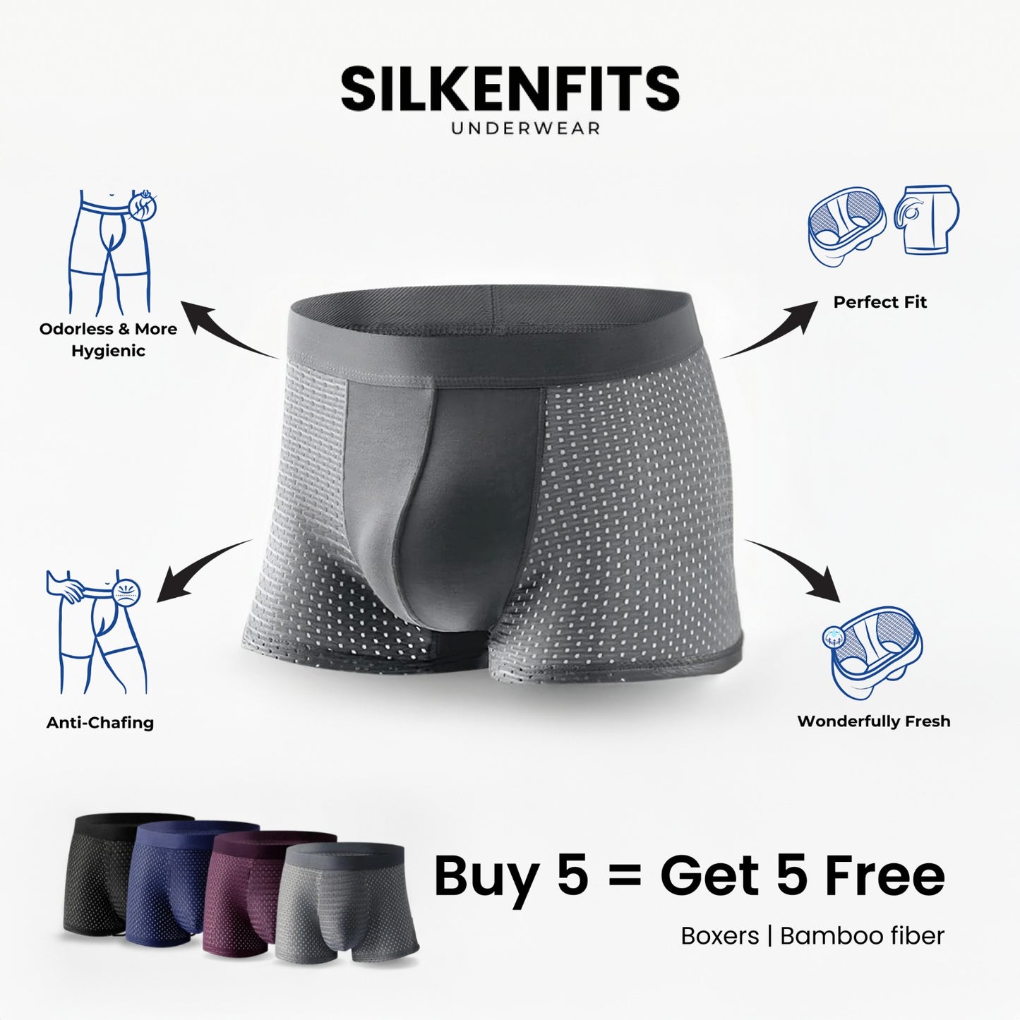 Bamboo Fibre Boxer Shorts - For All-Day Comfort